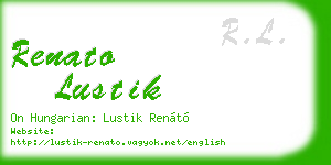 renato lustik business card